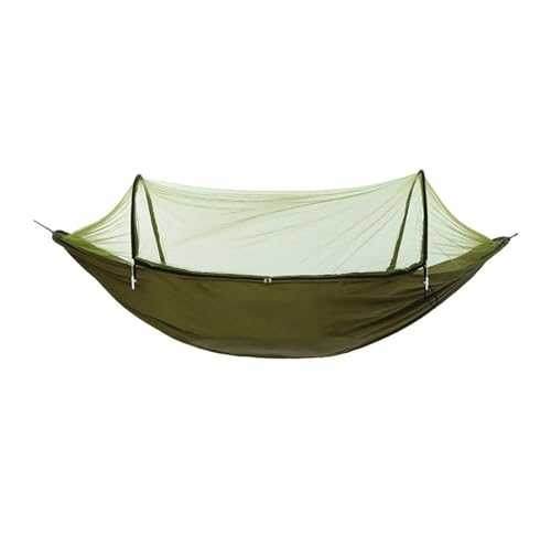 MNEVZX Outdoor Camping Accessories Outdoor Camping Hammock With Mosquito Net 1-2 Person Parachute Garden Swing Hanging Chair Double Sleeping Bed(Army Green Belt)