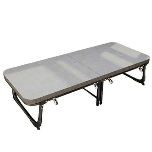 GAOXIONG Folding bed L,Single Folding Bed, Office Nap Recliner Nap Bed, Portable Folding Bed Fold Out Bed, Hospital Escort Bedw/Wheels for Home, Beds with Mattresses