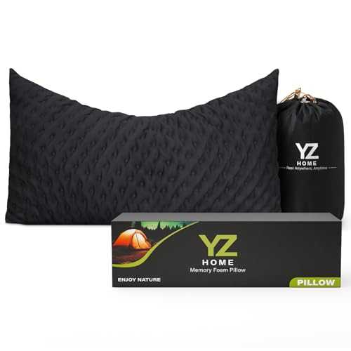 YZ HOME Camping Pillow for Side and Back Sleepers Travel Size Side Sleeper Pillow with Adjustable Memory Foam Filling for Neck and Shoulder Pain - Additional Storage Bag Included,Black