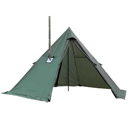 Hot Tent with Stove Jack and Snow Skirt,3~5 Person, Tipi Tent for Family Hiking,Fishing,Hunting,Backpacking Camping