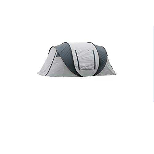 BPHUI Camping Tent Automatic Pop Up Camping Tent 5-8 Person with 2 Door&2 Mesh Windows Waterproof Instant Tent for Family Hiking Lightweight Easy Set Up (Color : Gray)