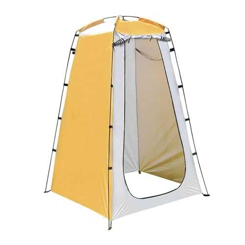 OZLCUA Changing Tent Outdoor Quick Set Up Tent 190T Silver Coated Cloth Waterproof UV-Resistant Portable Changing Room For Camping Shower Pop Up Tent(Yellow and gray)