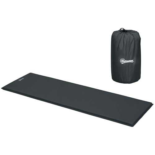 Outsunny Self-Inflating Camping Mat Sleeping Pad, 5cm Thick Single Air Mattress with Carry Bag for Hiking, Camping, Travel, 200 x 65 x 5cm