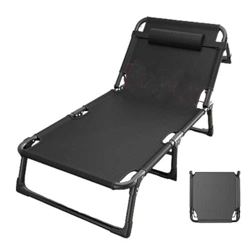 WXQZHF Folding bed Portable Folding Bed，Camping Cots,Folding Rollaway Bed, Camping Cot for Adults with Pillow, Portable Fold Up Guest Bed with Sturdy Steel Frame, 4 Position Adjustable for Indoor &