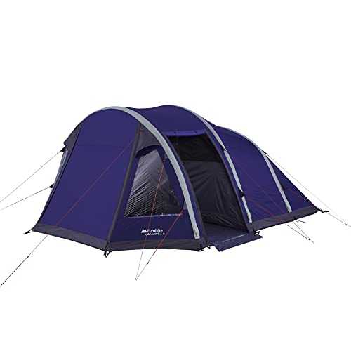 Eurohike Rydal 600 Air Tent for 6 People with Porch and Living Area, 6 Man, Inflatable, Easy to Pitch, Tunnel, Sewn In Groundsheet, Large and Spacious, Family Camping, Festivals, 2000mm HH, Blue