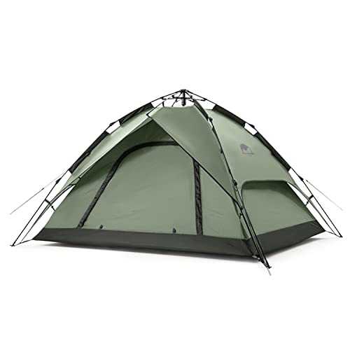 Naturehike Camping Tent Automatic Instant Tent 3-4 Person Pop Up Tent, Double Layer Waterproof & Windproof Ultralight Dome Tent UV Protection Easy Setup for Trekking, Families