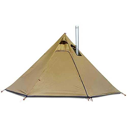 JTYX Pyramid Tent Tipi Hot Tents with Stove Hole Windows Outdoor Camping Family Teepee Tent for 2-4 Person