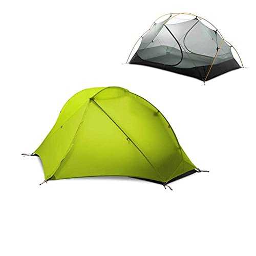 Camping Tent,Tent 15D Silicone Camping Tent 1 Double Layer Outdoor Hiking 3-4 Season Travel Tent