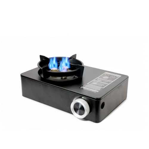 Compact Portable Gas Stove with 4.8KW High Power Burner – Butane Propane Camping Stove with Electronic Ignition, Flame Control, Windproof Shield & Carry Case – Ideal for Outdoor Cooking, BBQ, Hiking
