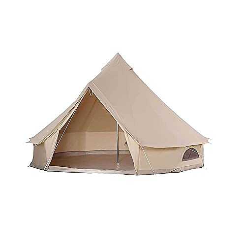 6 Meters Camping Tent 4-Season Heavy Duty Tent Family Outdoor Hiking Hunting Tent with Zipped Groundsheet and Chimney Household faucets