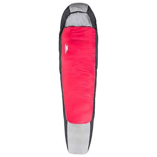 Trespass Micron Lightweight Red Camping Mummy Sleeping Bag