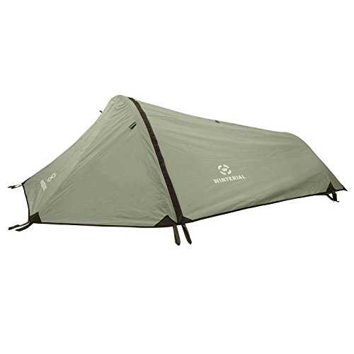 Winterial Single Person Personal Bivy Tent - Lightweight One Person Tent with Rainfly, 2lbs 9oz, Stakes, Poles and Guylines Included, Backpacking and Hiking Bivy Tent (Olive Green & Orange)