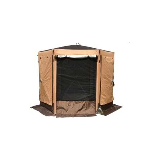 HXLDZOU 6-Sided Gazebo Screen Tent, Outdoor Camping Portable Gazebo Tent, Mosquito Net Screen Canopy, 6-Sided Ventilation, for 5-6 People Camping Hiking