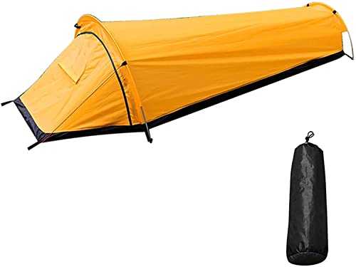 ATAAY 1 Person Hiking Tent Ultralight Bivvy Bag Tent Waterproof Portable Camping Tent Quick Set Up Sleeping Bag Cover Bivvy Sack with Carry bag for Outdoor Survival (Yellow)