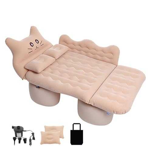 YEQING Car Mattresses for Back Suv, Camping Air Mattresses, Foldable Mattress, Car Sleeping Mattress Bed for Travel with Air Pump 2 Pillows(Pink)