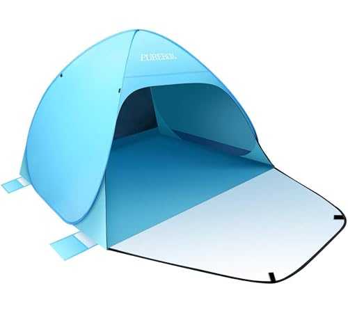 Pop-Up Beach Tent for 2-4 Person, Large Lightweight Sun Shelter Tent with Zipper Door, UV 50 Protection Sun Shadefor Garden BBQ and Hiking