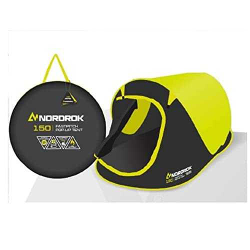 Nordrok 76000 Fast Pitch 150 Tent,Black & Lime Green,L2,200 x W1,200 x H950mm