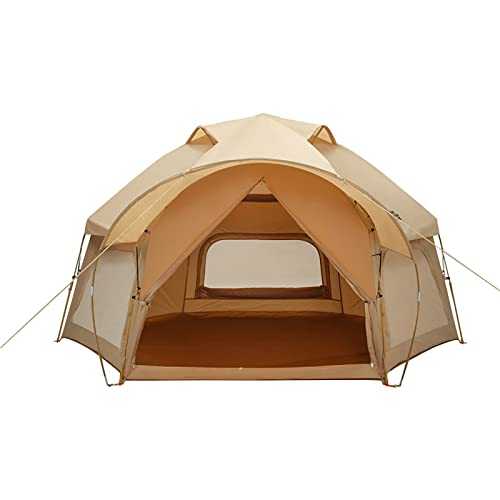 Outdoor Camping Tent,Frog Hexagonal One-Bedroom,5~8 People Double Layer All Weather Easy Setup Tents,for Parties,Picnic,Outdoors Travel,Camping