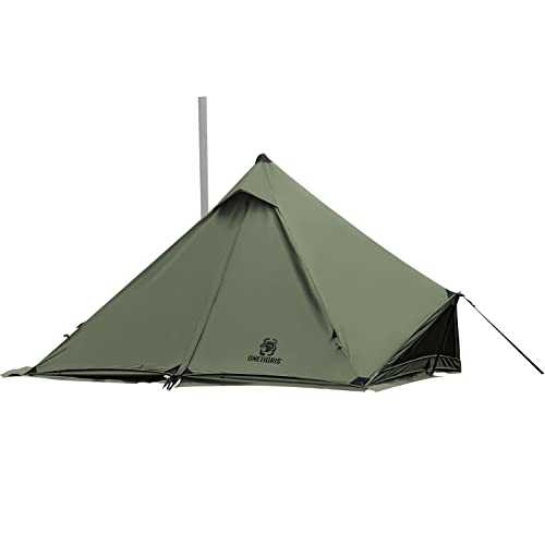 OneTigris CONIFER Canvas Tent with Stove Jack, Teepee Hot Tent with Snow Skirt for Tent Stove Winter Camping