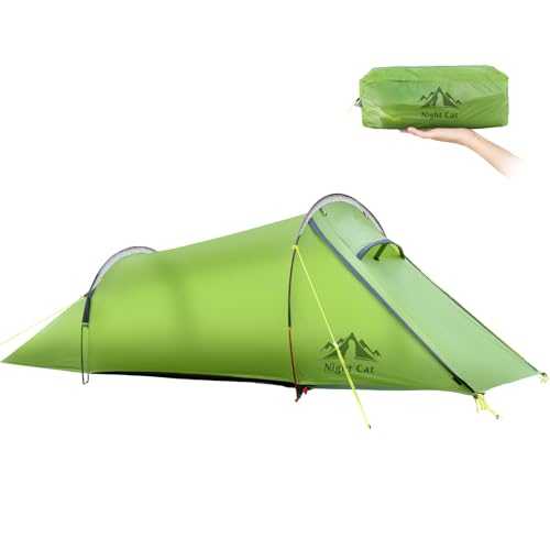 Night Cat 1 2 Person Tunnel Tent: Ultralight 1.5kg Backpacking Tent Waterproof for Camping Travel Wild