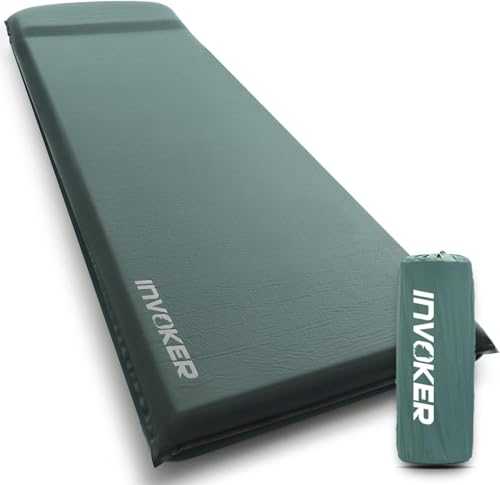 INVOKER Camping Sleeping pad – 8cm UltraThick Elasticity Foam Fast Self-Inflating Insulated Durable Camping Mat with Pillow for Tent Backpacking Traveling and Hiking Air Mattress(Deep Green)