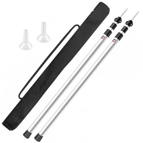 2X 230CM Adjustable Telescopic Tent Awning Pole Camping Canopy Tarp Support Rods