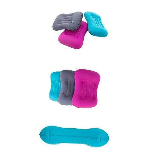 Gatuida Ergonomic Inflatable Camping Pillow Tpu Material Compact Travel Air Pillow for Hiking Backpacking Fishing Car Trips Comfortable Neck Lightweight and Compressible in Pink