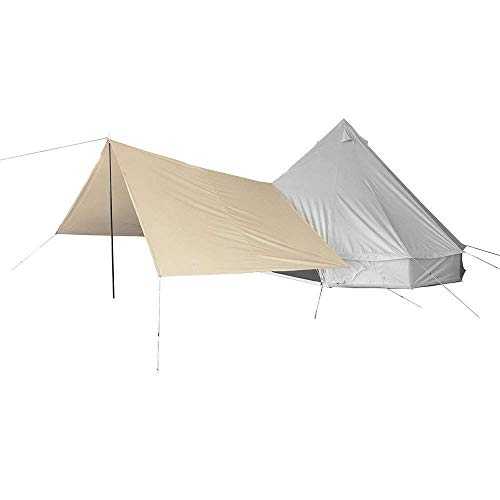 Sport Tent Detachable Awning 4-Season Camping Cotton Canvas Bell Wall Hunting with 2 Doors and Stove Jack Hole