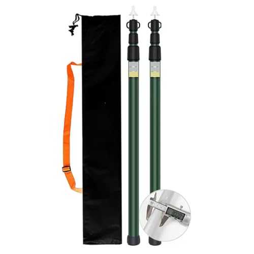 GSHUPIOU Telescopic Tarp Poles，Adjustable Tent Poles Set of 2 Aluminium Extendable Adjustable Light And Strong Easy To Install Bold And Thickened