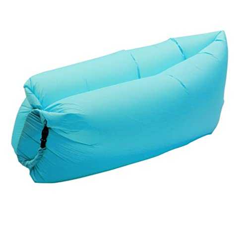 TURIM Inflatable Queen Air Sofa, Light Blue, Perfect for Camping, BBQ, Beach or Garden, Waterproof, 180 x 63 x 88 cm