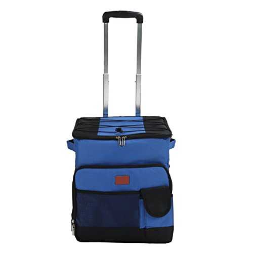 Rolling Cooler Bag, Rolling Cooler 35L Oxford Fabric Aluminum Foil Waterproof Anti Leakage Portable Rolling Cooler Bag
