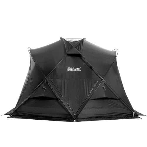 Springhill Kunlun Pro Shelter Tent, Dome Tent, For 4-6 People, Freestanding, Width 13.8 inches (350 cm), Living Room, 4 Seasons, Waterproof, Windproof, 40D Silicone-Treated Nylon, Chimney Hole,