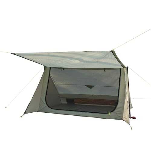 Nature Link Sirius Two Ultralight Bushcraft Shelter, Waterproof 2 Person Backwoods Bungalow Baker Tent, 3 Season Single Wall Trekking Pole Tent for Backpacking, Hiking, Camping, Bushcraft