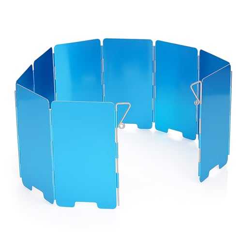 VBESTLIFE Stove Windscreen, Folding Camping Stove Windscreen 9 Plates Aluminum Outdoor Camping Stove Windshield for Camping Picnic Backpacking