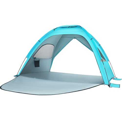 ifundom 2198c Double-door Beach Tent Large Awning Upf 50 Sun Protection Large Family Tent for Camping Hiking Portable Easy Setup