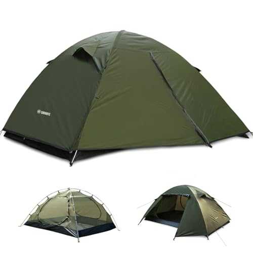 Backpacking Tent for Camping 2/3/4 Person Hiking Ultralight Tent for Waterproof Windproof Outdoor Tents Easy Setup Two Doors Double Layer Lightweight Instant Tents (Green, 3-Person)