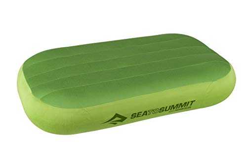 Sea to Summit - Aeros Premium Deluxe Pillow XL - Full-Size Inflatable Travel Pillow - Soft Brushed Fabric - Lock System - Ultra-Sil Zippered Pouch - For Camping - 56 x 36 x 14cm - Lime Green - 195g