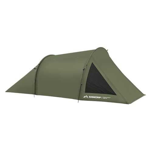 Hanzete Motorcycle Camping Tunnel Tent 2 Room Tents for Camping Waterproof and UV Protection Made from 150D Oxford Cloth Detachable Inner Tent