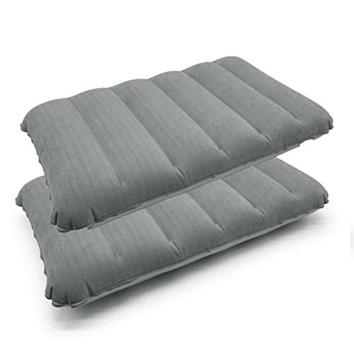 Breadom 2pcs Ultralight Inflating Travel/Camping Pillows - Compressible, Compact, Inflatable, Comfortable, Ergonomic Pillow for Neck & Lumbar Support ()