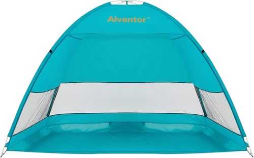 Alvantor Beach Tent Beach Umbrella Outdoor Sun Shelter Cabana Automatic Instant Pop-Up UPF 50+ Portable Beach Shade Camping Fishing Hiking Canopy Easy Set Up Light Weight Windproof for 2-3 Person