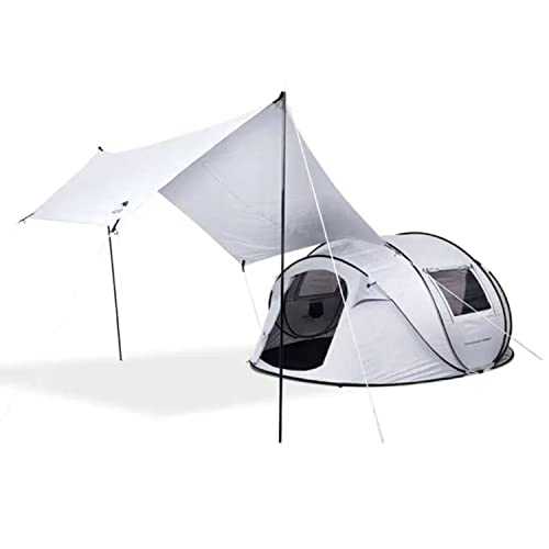 3-4 People Open in 1 Second, Fully Automatic, No-Build Tent, Outdoor Camping, Sunshade and Rainproof Tent (White 280 * 120 * 200cm)