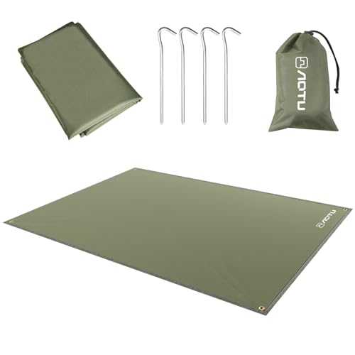 flintronic 2.2M*1.5M Ultralight Camping Tarp, Lightweight Tarp Shelter for Hammock, Shelter Ground Mat Tent Footprint, Perfect for Backpacking, Hiking, Camping, ArmyGreen