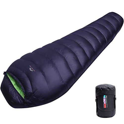 LMR Outdoors Ultralight Mummy Down Sleeping Bag for camping with Compression Sack