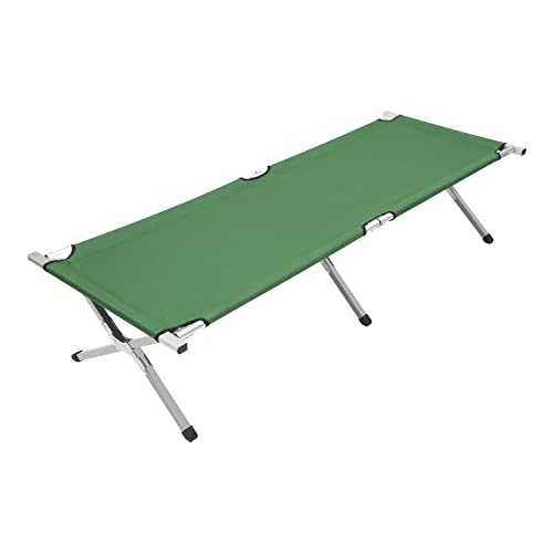 Milestone Camping 20260 Deluxe Folding Camping Bed/Lightweight & Portable/Aluminium Frame & 60 OD Polyester Fabric/Carry Bag Included/Camping, Festivals, Fishing / 189cm x 64cm