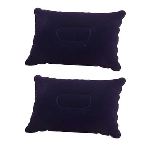 Inflatable Pillows x2 Pack – Lightweight Blow Up Travel Pillows for Camping, Outdoors, Fishing, Airplane, Beach – Compact Water-Resistant Air Cushions for Sleeping or Resting – Blue Twin Set