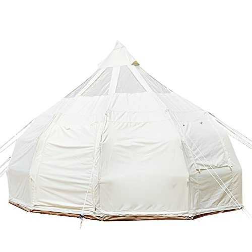 Canvas Bell Tent 5M - 4 Season Luxury Glamping Yurt for Camping, Hiking & Parties - Outdoor Canvas/900D Oxford Cloth Tent
