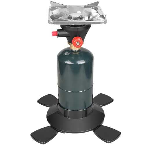 DOMINOX Portable Propane Camping Stove with Button Starter, 10,000 BTU Burner Propane Stove, Backpacking Stove with Precise Temperature Control for Camping & Hiking (Propane Tank Not Included)