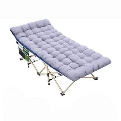 ROUZIHU Folding Camping Cots for Adults Portable Bed with Mattress Heavy Duty Folding Camping Sleeping Cot with Padded