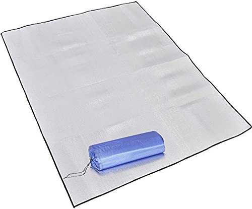 Ground Mat Camping Aluminum Sleeping Foam Mat 200 X 150 cm / 6.56 X 4.9Ft Insulating Thermal Waterproof Mat Foldable Double-sided Tent Pad Ultralight Floor Mat of Aluminum Foil