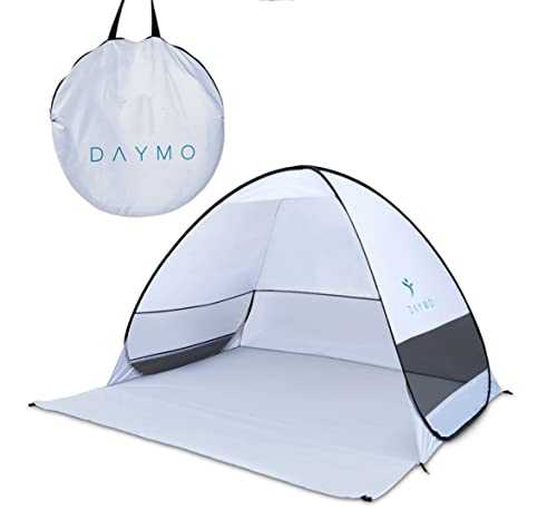 DAYMO Beach Tent Beach Shelter 190 x 160 cm I with UV Protection 50+ I Wind Protection Self-Folding I Pop Up Tent